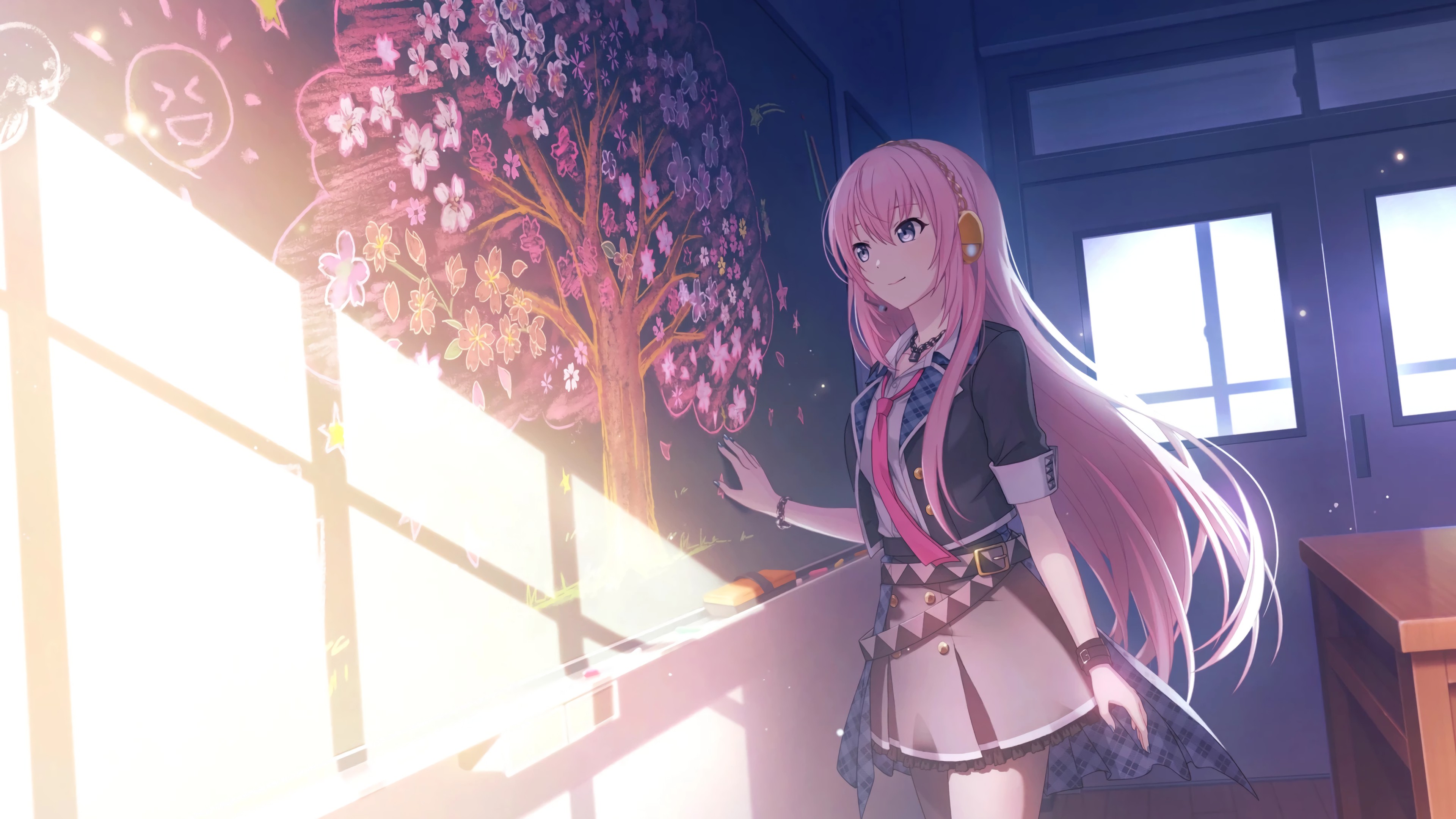 巡音ルカ】黒板に咲くサクラ【プロセカ】 – 2次元女子の壁紙を